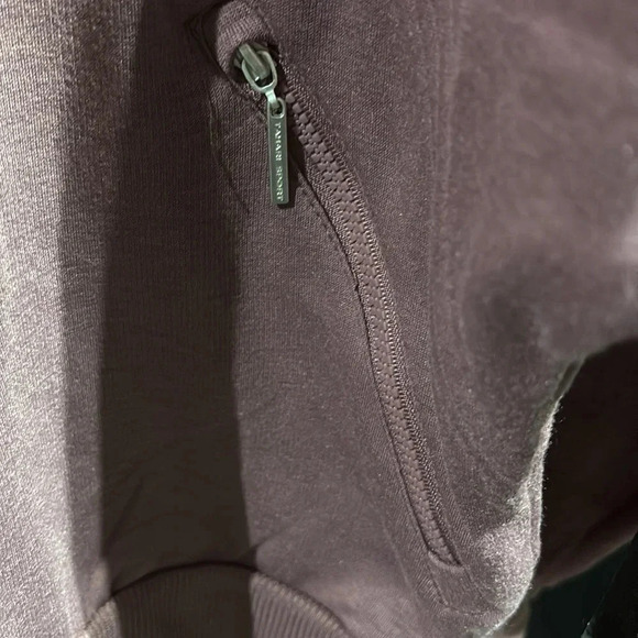 Tahari Sport Velvet soft sleeves & interior, crewneck, pullover, zip hip pockets - Picture 8 of 12